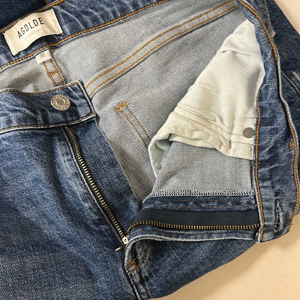 🔥🔥🔥Agolde Straight Leg Blue Jeans Size 30 - Picture 10 of 12